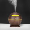Gömb alakú ultrahangos aroma diffúzor sötétbarna színben LED világítással - 130 ml (BBV)