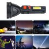 L-830 USB-ről tölthető LED zseblámpa 4 világítási móddal és kiegészítő fényforrással az oldalán 