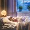 LED-es hangulat lámpa - Hold alakú éjjeli fény stílusos fa talppal és melegfehér fénnyel - 1000 W 