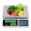 Digitális árazómérleg 40 kg-ig - árszorzós bolti mérleg 3 LCD kijelzővel - 5 gramm pontosság, rozsdamentes acél mérőtálca 