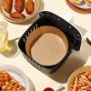 50 db air fryerbe helyezhető kerek sütőpapír - tapadásmentes sütőkosár olaj nélküli sütőhöz - 16 x 4 cm 