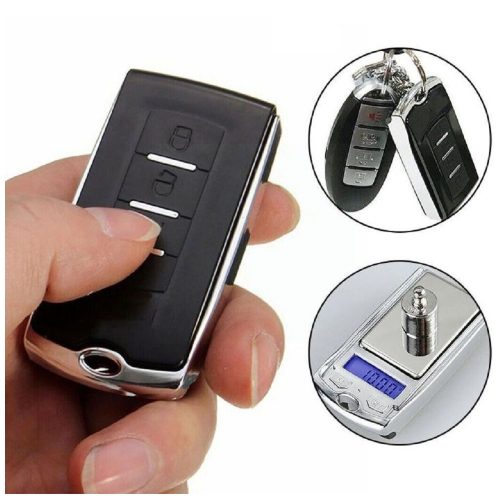 Slusszkulcsnak álcázott mini zsebmérleg - fűszerekhez, ékszerekhez, gyógyszerekhez - 0.01 grammos pontosság - 1x3x6 cm 