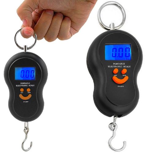 Kompakt méretű digitális kézi bőröndmérleg - poggyász súlymérő - 50 kg-ig terhelhető 