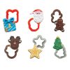 6 db-os mini tésztakiszúró karácsonyi mintákkal - rénszarvas, csillag, ajándék, télapó, karácsonyfa, és mézi - 3-6 cm 