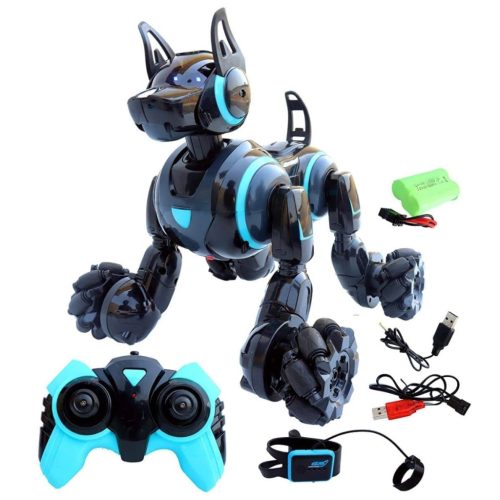 Driftelő távirányítós robot kutya - kerekeken guruló robot házikedvenc 360°-os forgással 