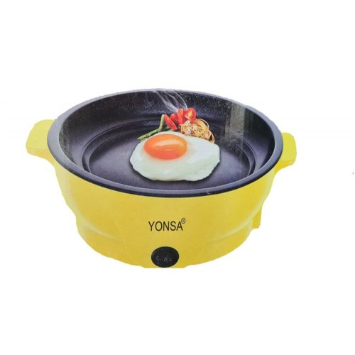 Yonsa tapadásmentes, könnyen tisztítható és hordozható elektromos serpenyő - 450 W, 22 cm 