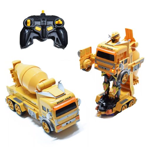 Robottá alakuló betonkeverő – akkus, távirányítós, zenélő és villogó munkagép transformers - 40 cm 