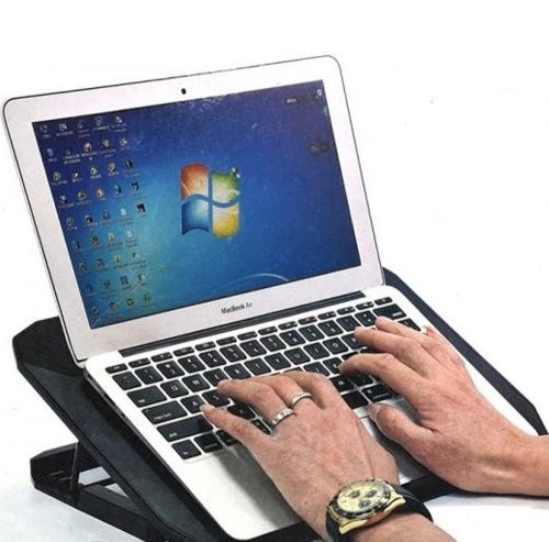 Dönthető laptop tartó állvány ventilátorral 