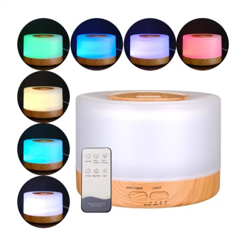 Aroma párásító/diffúzor színes LED 500 ml 