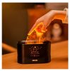 Láng hatású Flame aroma diffúzor és párásító -180 ml , USB, sötétbarna 