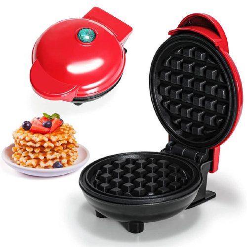 Retro mini gofri sütő tapadásmentes bevonattal, jelzőfénnyel, 350W - 11cm átmérő (BBM) (BBV)